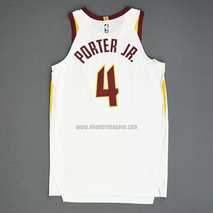 Camiseta Cleveland Cavaliers Kevin Porter Jr. NO 4 Association Autentico Blanco